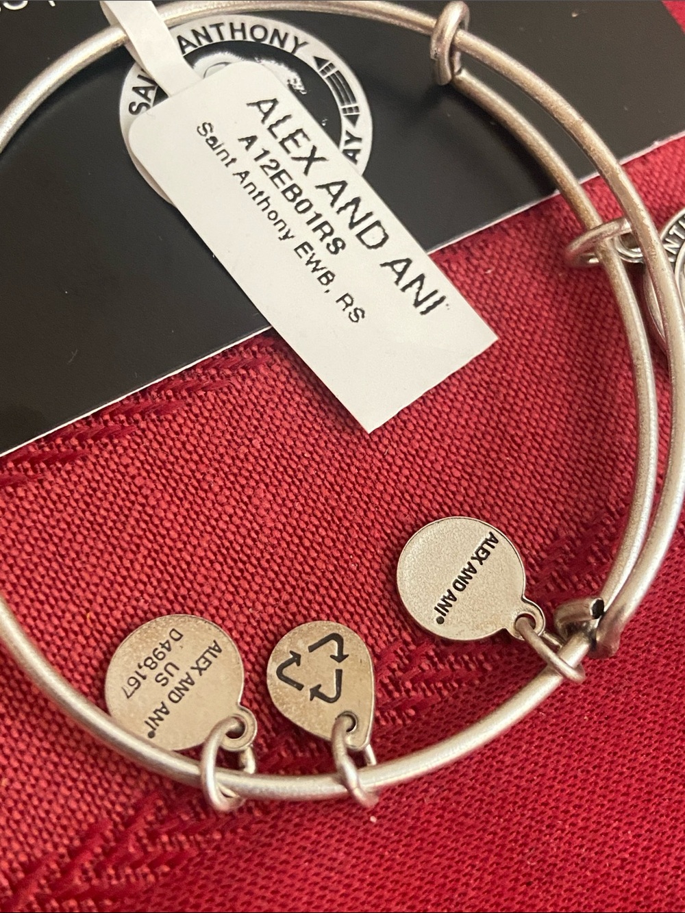 NWT Alex and Ani +Energy Saint Anthony Selflessness Bangle Bracelet - Picture 7 of 8